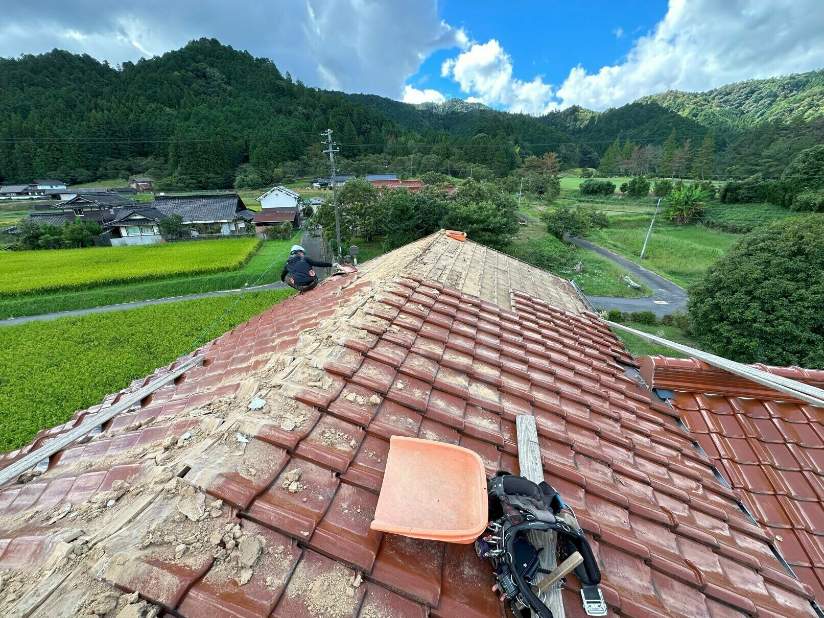 石州赤瓦　葺き替え　屋根リフォーム　サカモト瓦店　岩国市